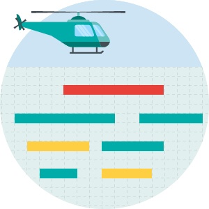 Hubschrauberperspektive projektplanungsfeature